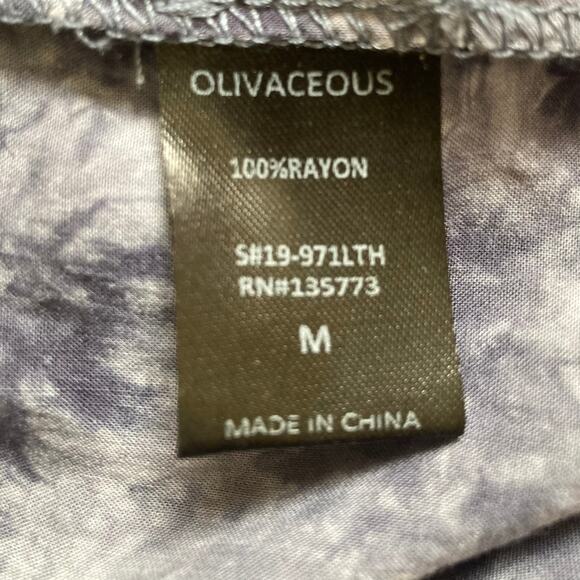 Olivaceous blue tie dye blouse, ladies medium relaxed fit long sleeve pullover - Picture 8 of 11